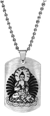 AFH Lord Buddha Sitting on Lotus stainless Steel Necklace Pendent for Men, Women Stainless Steel Pendant