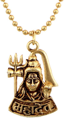 Charms Golden Religious Mahadev Pendant Set Gold-plated Alloy Locket Set