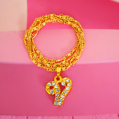 Shiv Jagdamba English Alphabet Initial Charms Letter Initial V Alphabet Pendant Brass Brass, Crystal Pendant