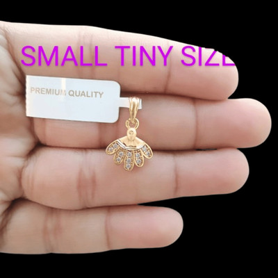 DIVS FASHION SQUARE DESIGN PENDANT WITH DIAMOND Gold-plated Brass Pendant Set