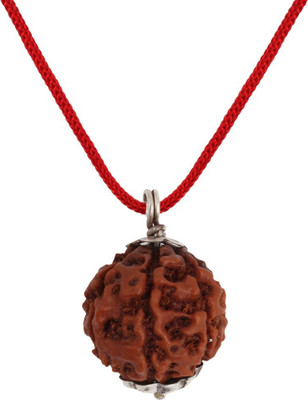 Devadidev 8 Mukhi Rudraksha Eight Face Rudraksh Indonesian Java Small Size With Lab Silver Wood Pendant