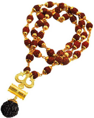 Aanshi shoppe Shiv Bhakt Rudraksh Mala Wood Pendant Set