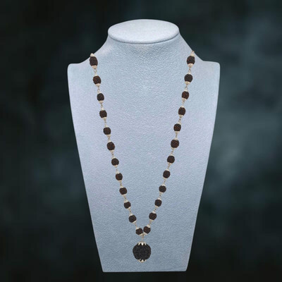 kripaurban Natural & Energized Rudraksha Rosary/ Mala 31+1 Big Rudraksh Mala Gold-plated Beads Brass, Alloy Locket Set