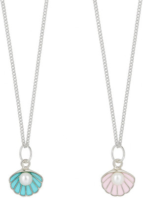 BSKSTore Sterling Silver Enamel Sea Shell Pendant for Women & Girls Sterling Silver Sterling Silver Pendant