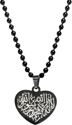 M Men Style Muslim Jewelry Kalima Shahada Heart Shape Pendant Necklace Stainless Steel Pendant