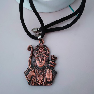 Sullery Religious God Shree Ram With Cotten Dori Pendant Necklace Rhodium Metal Pendant