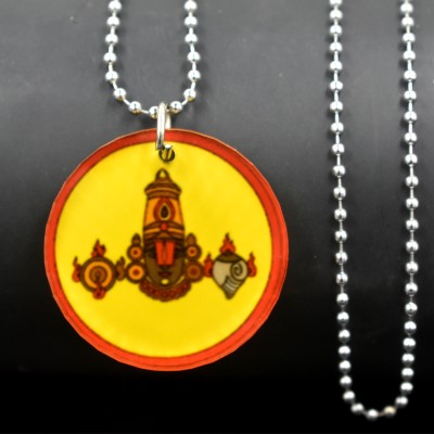 AFH Lord Tirupati Balaji Crystal Necklace Bead Chain Pendnet for Men and Women Acrylic Pendant