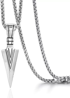 Animated High Polished The Silver Arrow Pendant for Men and Boys Stylish Biker/Party Wear Stainless Steel Locket