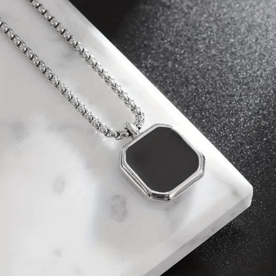 Fab Creations Silver Plated Black Onyx Gem Necklace for Men and Women (or similar)_C16 Alloy Pendant Set