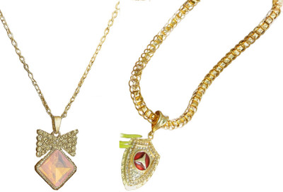 HEM RUPA Exquisite Locket and Chain Designs for Men, Boys, Women and Girls Gold-plated Metal, Brass Locket Set