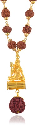 RN Gold Plated Rudraksha Mahadev Bholenath Shiv Pendant Locket Necklace Men Gold-plated Brass Pendant