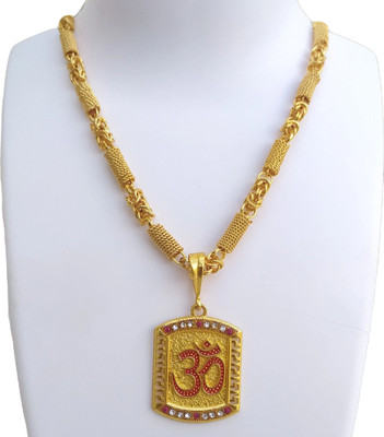 D D FASHION New Om pandent with Holo chain for mens and boys. Gold-plated Alloy Pendant Set