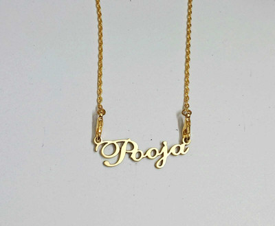 Tirtha Creation Pooja Name Pendant With Chain/Twinkling Charming Pendants & Lockets Brass Pendant