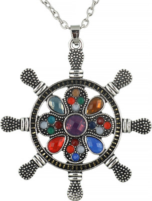 Trinket World Saiizen oxidized silver-plated stone pendantfor women and girls Rhodium Stainless Steel Locket