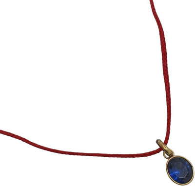 ApnaBro Blue Sapphire / Neelam Stone Pendant Fashionable and Astrological Purpose Gold-plated Brass Pendant Set