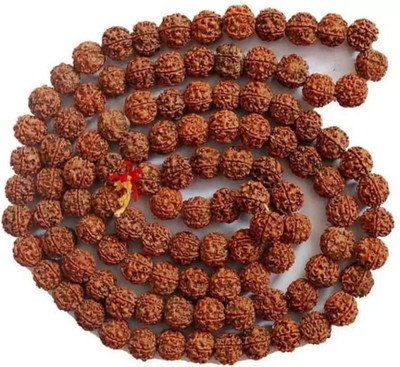 Divine rudras Unique & Effective 5 Mukhi Rudraksha Jap Mala 108 + 1 Beads for Men & Women Wood