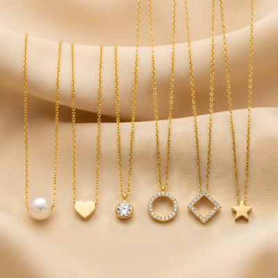 sans kavya heart, gold, minimalist jewelry locket Gold-plated Pearl, Cubic Zirconia Alloy Pendant