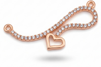 forevershine Premium AD Stone Rose Gold Plated Heart Pendant Locket with Mesh Circle Charms Alloy Pendant