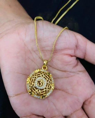 Ansh Enterpris Gold-plated Crystal Brass Pendant