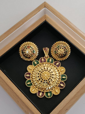 Treeneral Brass Gold-plated Multicolor Jewellery Set(Pack of 1)