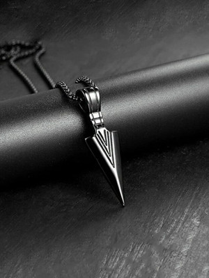 Whitechimes Stunning Trendy Black Arrow Pendant for Boys and Men | Stylish Pendant Rhodium, Sterling Silver Alloy, Brass, Metal, Stainless Steel Pendant