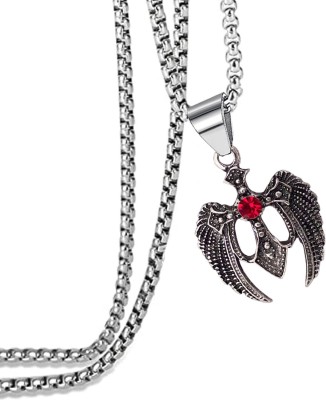 Sullery Angel Wings Red Stone Jesus Cross Bible Prayer Silver Faith Jewelry Sterling Silver Stainless Steel Pendant