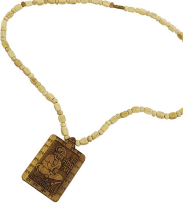 Baku Jewellery Sari Hanuman Shri Bageshwar Dham Sarkar Pure Tulsi Kanthi Mala Wood Pendant