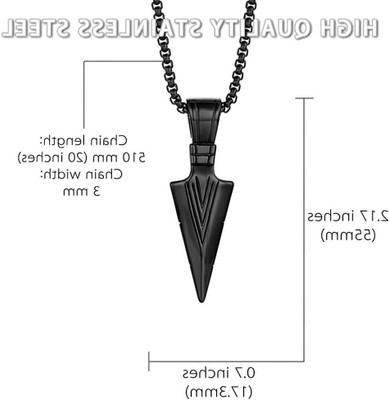 m a enterprises F 1_1 blk ARROW NB Black Silver Stone Pendant Set