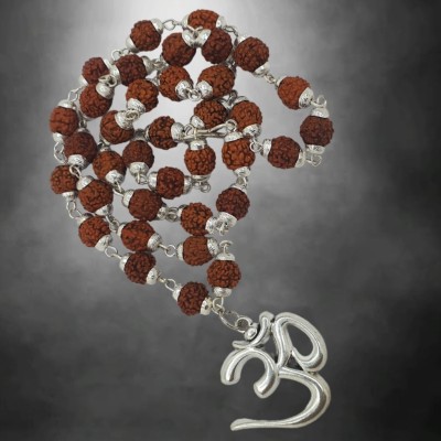 Nirvana Mukhi God Lord Shiva Mahadev Mahakaal 5 Mukhi Rudraksha 5 Mukhi Rudraksha Mala Silver Beads Brass, Wood Pendant