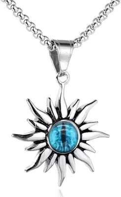 Heer Collection Fashion Jewellery Devil Blue Sun Evil Eye Chain Pendant Necklace For Men Women Stainless Steel Pendant Set