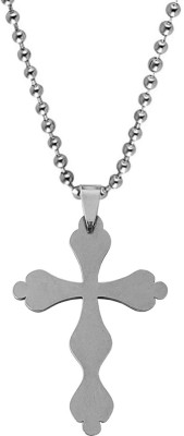 M Men Style Religious Jesus Christ Cross Stainless Steel Pendant Necklace Sterling Silver Stainless Steel Pendant