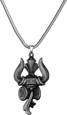 AFH Lord Shiva Om Trishul Damaru Grey with Snake Chain Religious Décor Hanging Car Hanging Ornament(Pack of 1)