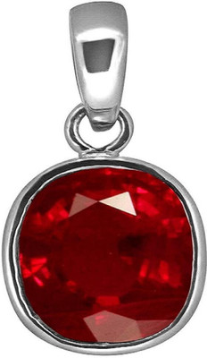 Gemzonite Silver Ruby Brass Pendant