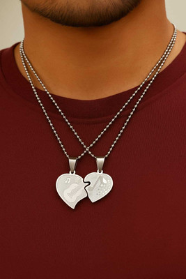Fashow collection Sterling Silver Cubic Zirconia Brass Locket Set