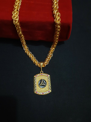 Vitthalesh BLACK ROUND & koyali chain Gold-plated Diamond Alloy Pendant Set