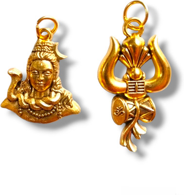 Kumar Gems Shiv Trishul Locket & Shiv Shankar Pendant Gold-plated Brass Locket Set
