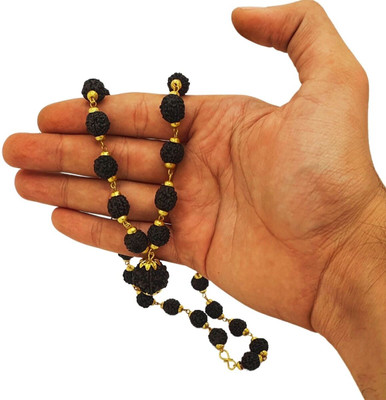 Madhur Creation Most Beautiful God Sri Shiv Trishul OM Dotted Locket Pendant With Mala Gold-plated Beads Brass, Alloy Pendant