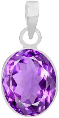 AQUAGEMS Amethyst/Kathela 5.25 Ratti or 5 Ct Gemstone for Men & Women bis Hallmark 925 Sterling Silver Stone Pendant