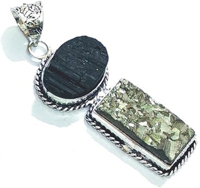 AIR9999 Natural Pyrite And Black Tourmaline Raw Uneven Cut Crystals Big Size Pendant Crystal Crystal Pendant