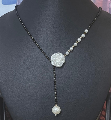 Aviman Creations beautiful pearl chain two combo sets Gold-plated, Silver Beads Brass Pendant Set