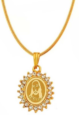 Shiv Hari Shiv Hari Christmas Gifts Jesus Crucifix Cross Rhodium Pendant Gold-plated Copper Pendant Set