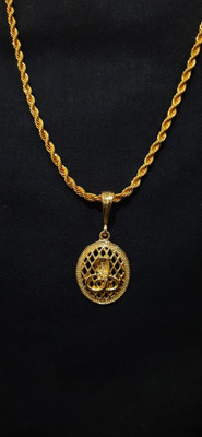JIYANSHI ENTERPRISE Snake Round Jali & Rasha Chain Gold-plated Diamond Alloy Pendant Set