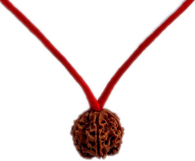 Rudraksham Rudraksham 5 Mukhi Rudraksha Beads with Red thread Wood Pendant