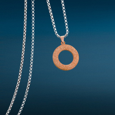 The Men Gift Glossy Gold-plated Stainless Steel Pendant Set