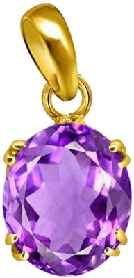PTM Amethyst/Kathela 5.25 Ratti or 5 Ct Gemstone for Men and Women Five Metal Gold-plated Alloy Pendant