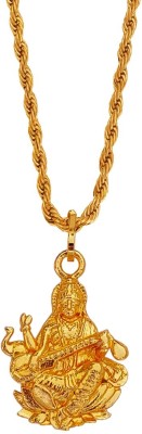 Shiv Jagdamba Religious Lord Goddess Maa Durga Jay Mata Di Gold Brass Rope Chain Pendant Brass Pendant