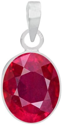 Suruchi Gems & Jewels Ruby (Manik) 8.25 Ratti or 7.50 Ct Gemstone Men & Women bis Hallmark 925 Sterling Silver Stone Pendant