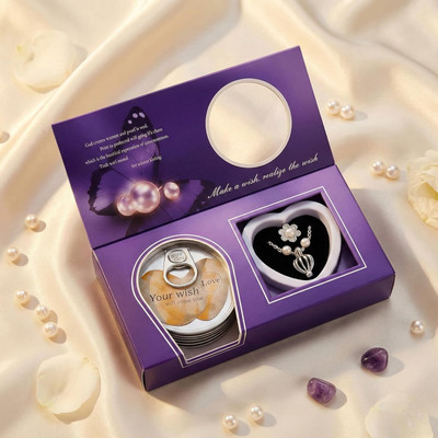 Rajwanti Collection Love Pearl Necklace Gift Set Valentine Gift For Women & Girls Real Oyster Rhodium Pearl Brass Locket Set