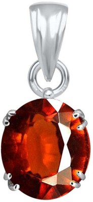 AQUAGEMS Hessonite (Gomed) 4.25 Ratti or 4 Ct Gemstone Men & Woman bis Hallmark 925 Sterling Silver Stone Pendant