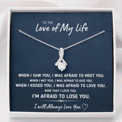 Rakva Gift Wife Necklace, To The Love Of My Life Afraid To Lose You Necklace Gift Rhodium Zircon Sterling Silver Pendant Set